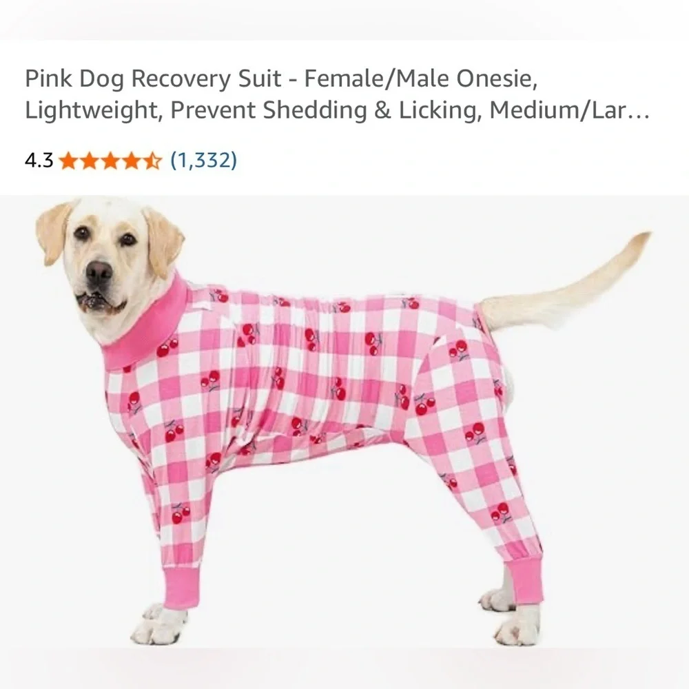 Dog Recovery Suit - Female/Male Onesie, Lightweight,Prevent Shedding & Licking